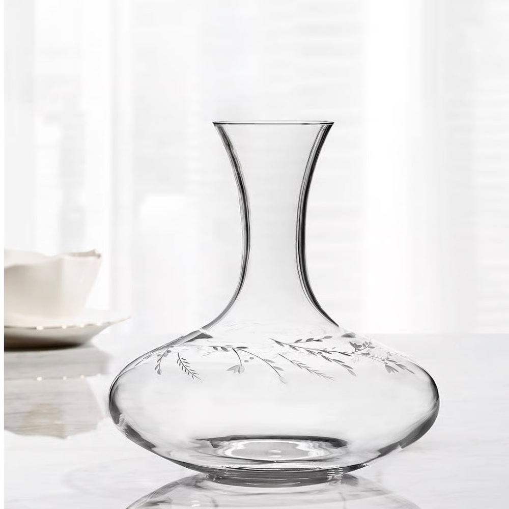 Hotel collection classic floral etched decanter